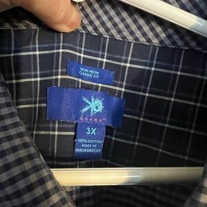 Egara Blue Checkered Shirt 3X